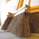 Sweep floors of garden shed.